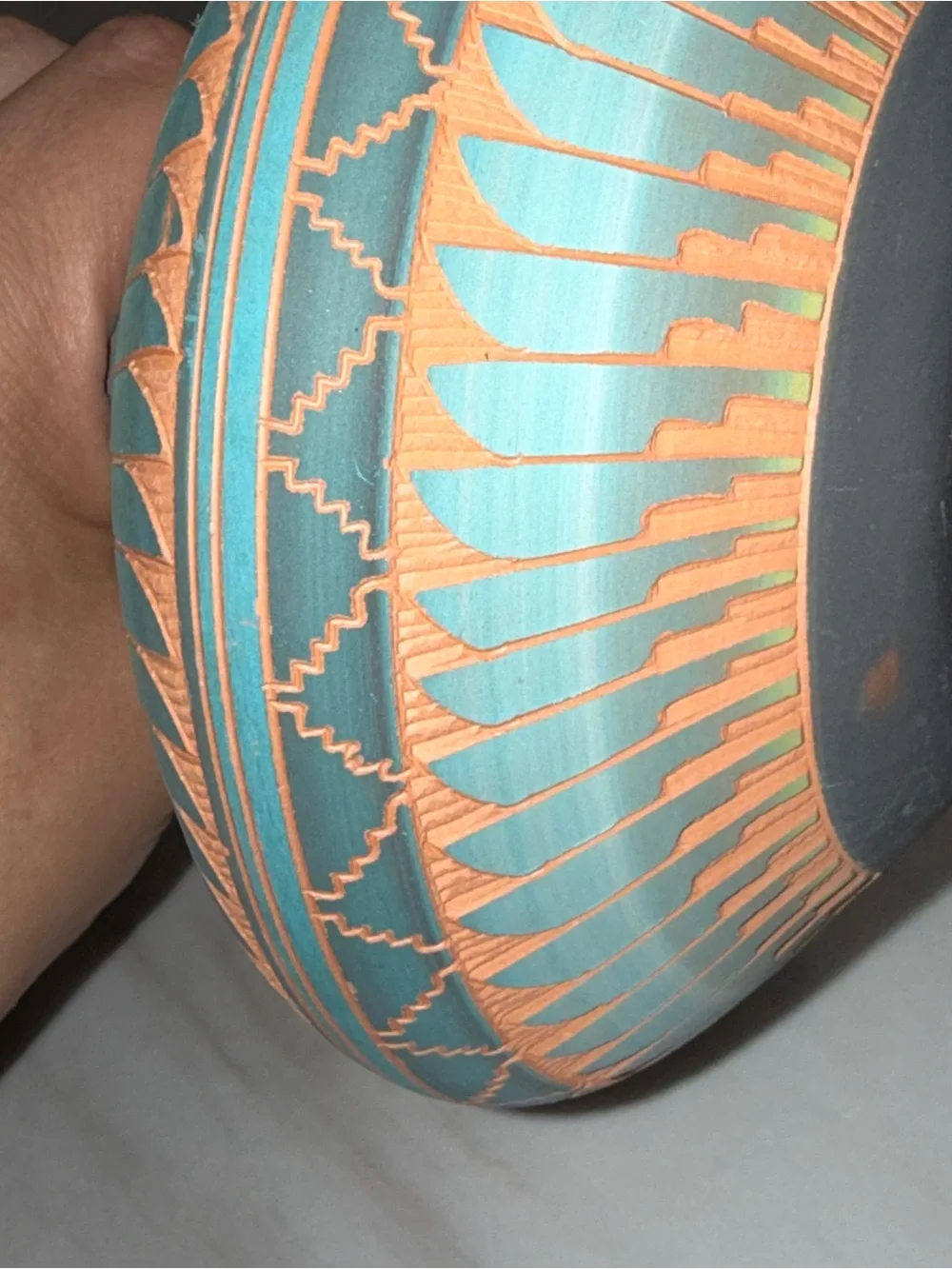 Hilda whitegoat Navajo etched hand crafted authentic southwestern art